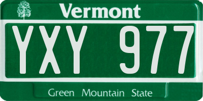 VT license plate YXY977