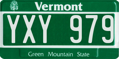 VT license plate YXY979