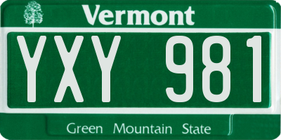 VT license plate YXY981