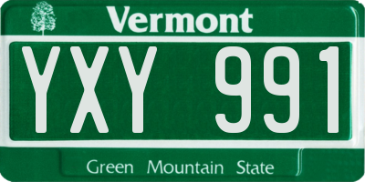 VT license plate YXY991