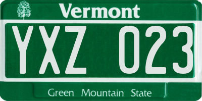 VT license plate YXZ023