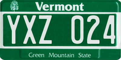 VT license plate YXZ024