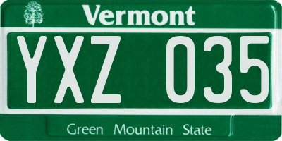 VT license plate YXZ035