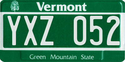VT license plate YXZ052