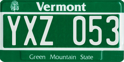 VT license plate YXZ053