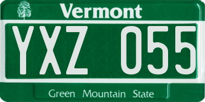 VT license plate YXZ055
