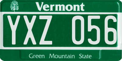 VT license plate YXZ056