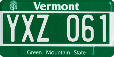 VT license plate YXZ061