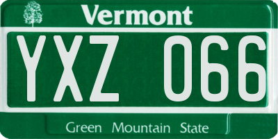 VT license plate YXZ066