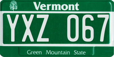 VT license plate YXZ067