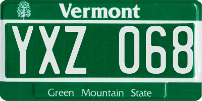 VT license plate YXZ068