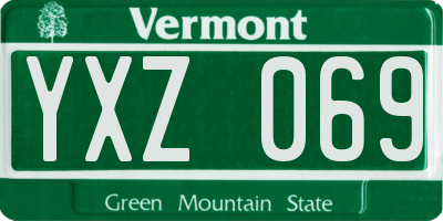 VT license plate YXZ069