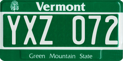 VT license plate YXZ072