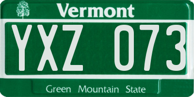 VT license plate YXZ073