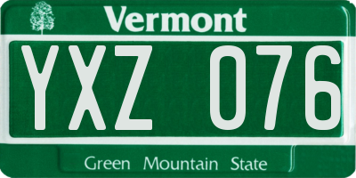 VT license plate YXZ076