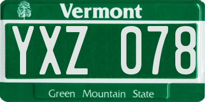 VT license plate YXZ078