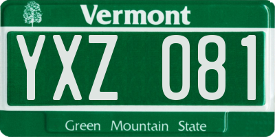 VT license plate YXZ081