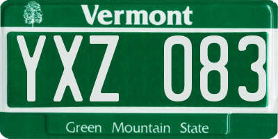 VT license plate YXZ083