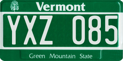 VT license plate YXZ085