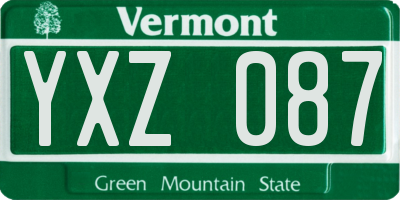 VT license plate YXZ087