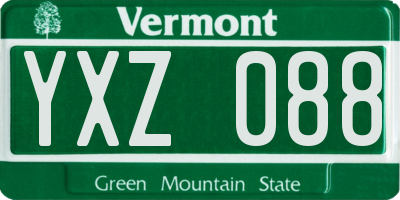 VT license plate YXZ088