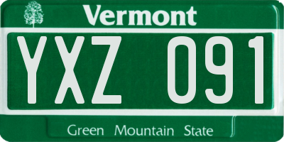 VT license plate YXZ091