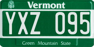VT license plate YXZ095