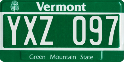 VT license plate YXZ097