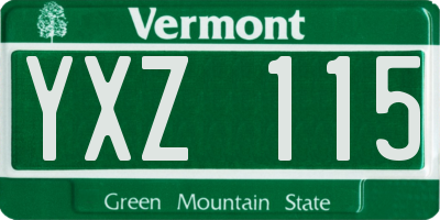 VT license plate YXZ115