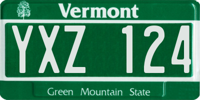 VT license plate YXZ124