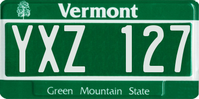 VT license plate YXZ127