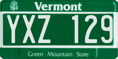 VT license plate YXZ129