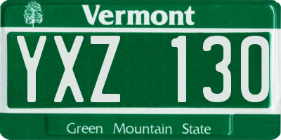VT license plate YXZ130