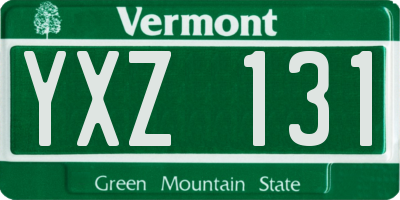 VT license plate YXZ131