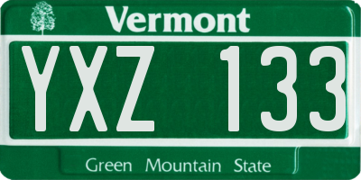 VT license plate YXZ133