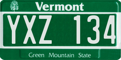 VT license plate YXZ134