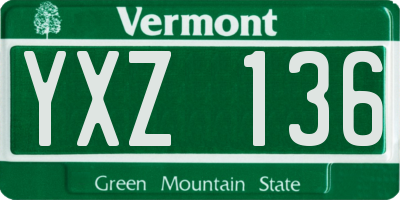 VT license plate YXZ136