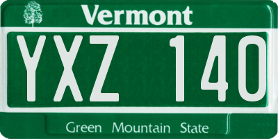 VT license plate YXZ140