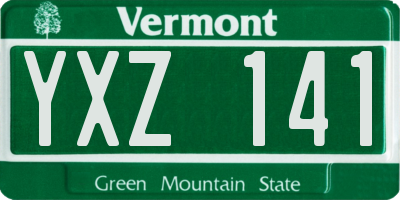VT license plate YXZ141