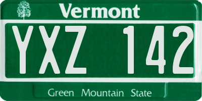 VT license plate YXZ142
