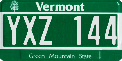 VT license plate YXZ144