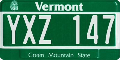 VT license plate YXZ147