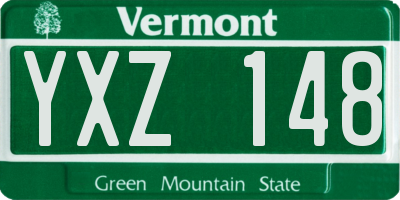 VT license plate YXZ148