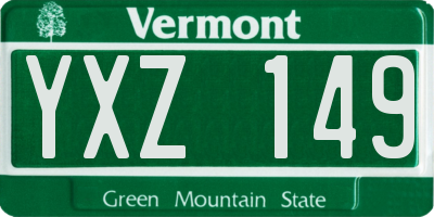 VT license plate YXZ149