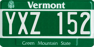 VT license plate YXZ152