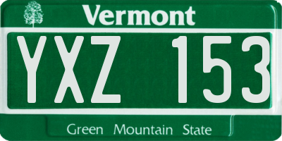 VT license plate YXZ153