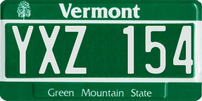 VT license plate YXZ154