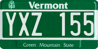 VT license plate YXZ155