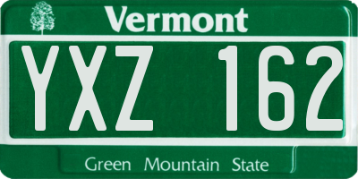 VT license plate YXZ162