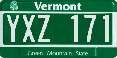 VT license plate YXZ171